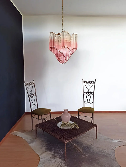 Murano Shaded Pink Prism Chandelier-DWHOME