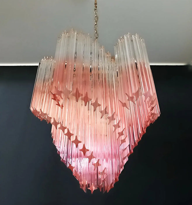 Murano Shaded Pink Prism Chandelier-DWHOME