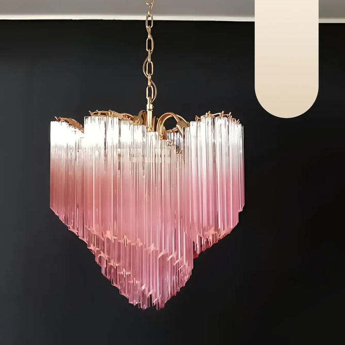 Murano Shaded Pink Prism Chandelier-DWHOME