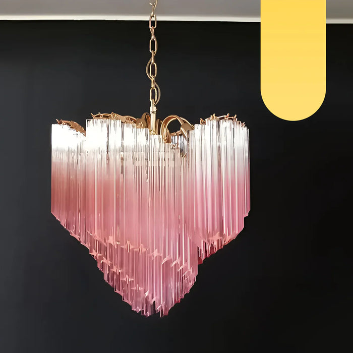 Murano Shaded Pink Prism Chandelier-DWHOME