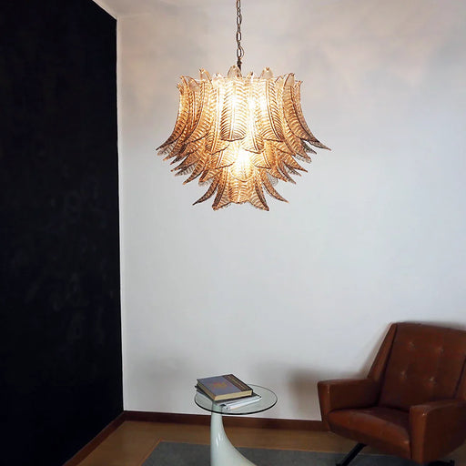 Murano Smoked Ferns Glass Chandelier-DWHOME