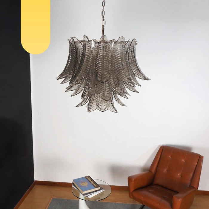 Murano Smoked Ferns Glass Chandelier-DWHOME
