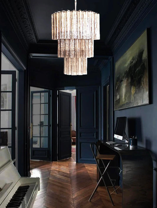 Murano Smoked Glass Tube Chandelier-DWHOME
