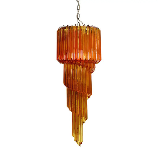 Murano Spiral Amber Prism Glass Chandelier-DWHOME