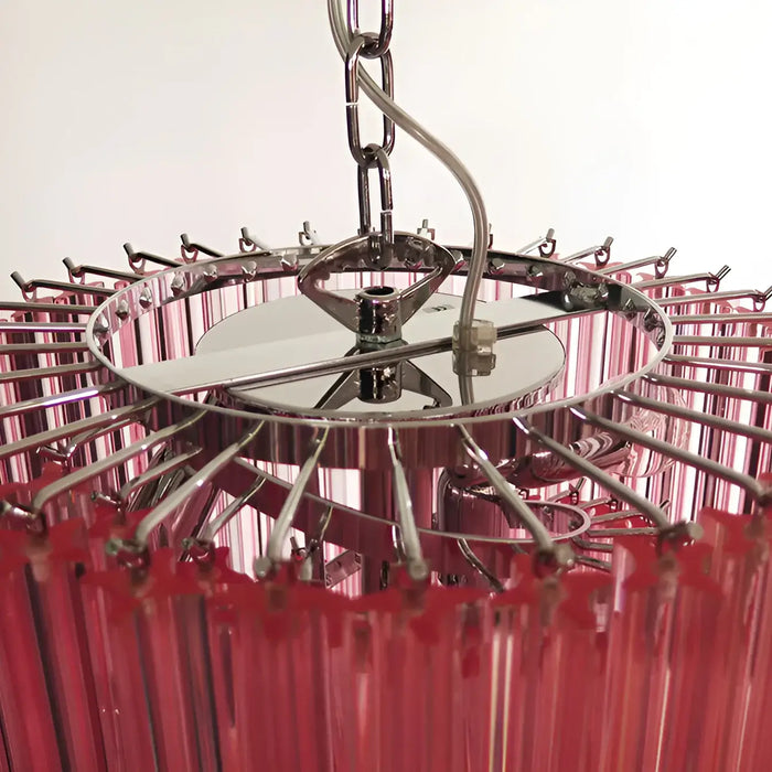 Murano Spiral Pink Prism Glass Chandelier-DWHOME