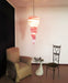 Murano Spiral Pink Prism Glass Chandelier-DWHOME