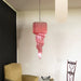 Murano Spiral Pink Prism Glass Chandelier-DWHOME