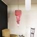 Murano Spiral Pink Prism Glass Chandelier-DWHOME