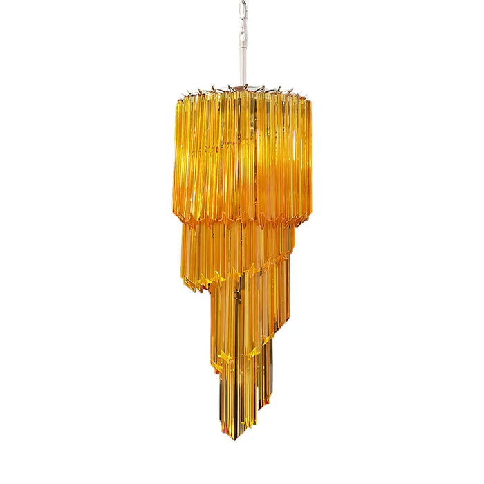Murano Spiral Prisms Amber Chandelier-DWHOME