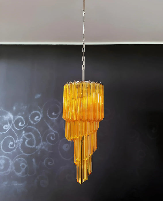 Murano Spiral Prisms Amber Chandelier-DWHOME