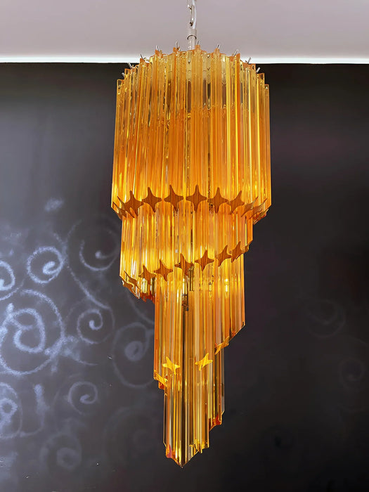 Murano Spiral Prisms Amber Chandelier-DWHOME