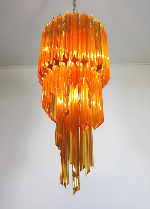 Murano Spiral Prisms Amber Chandelier-DWHOME