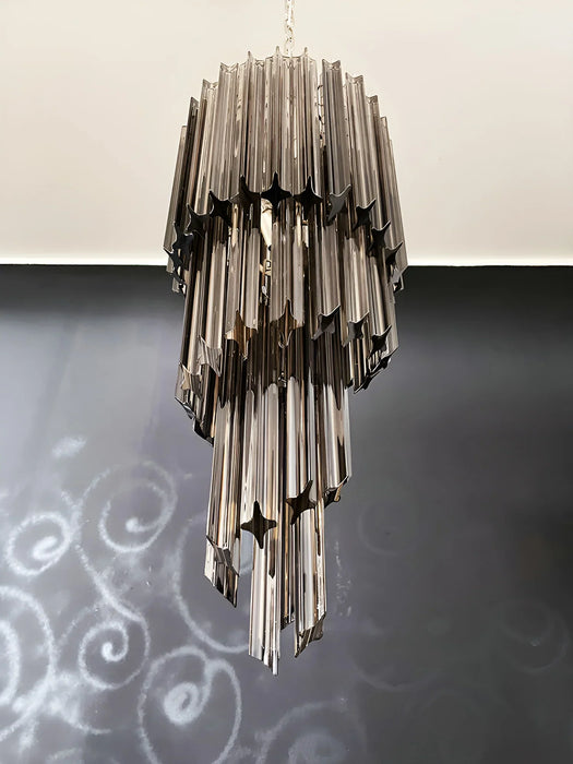 Murano Spiral Prisms Smoked Chandelier-DWHOME