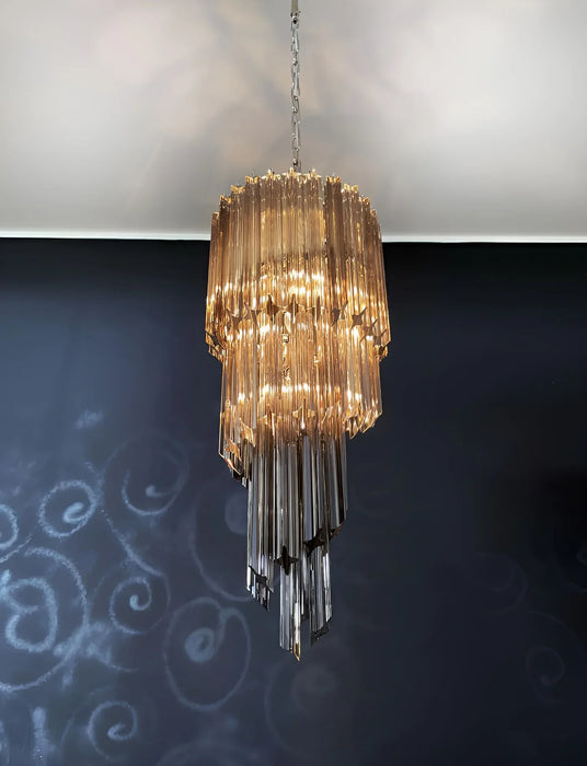 Murano Spiral Prisms Smoked Chandelier-DWHOME