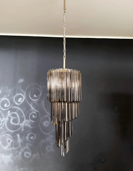 Murano Spiral Prisms Smoked Chandelier-DWHOME