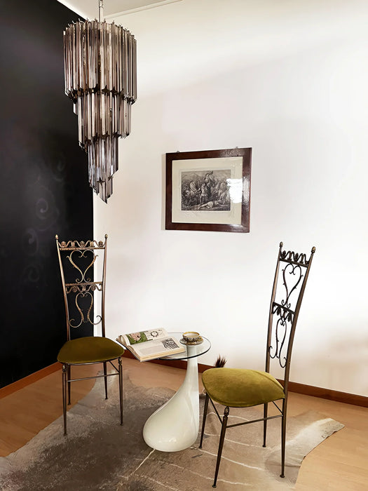 Murano Spiral Prisms Smoked Chandelier-DWHOME