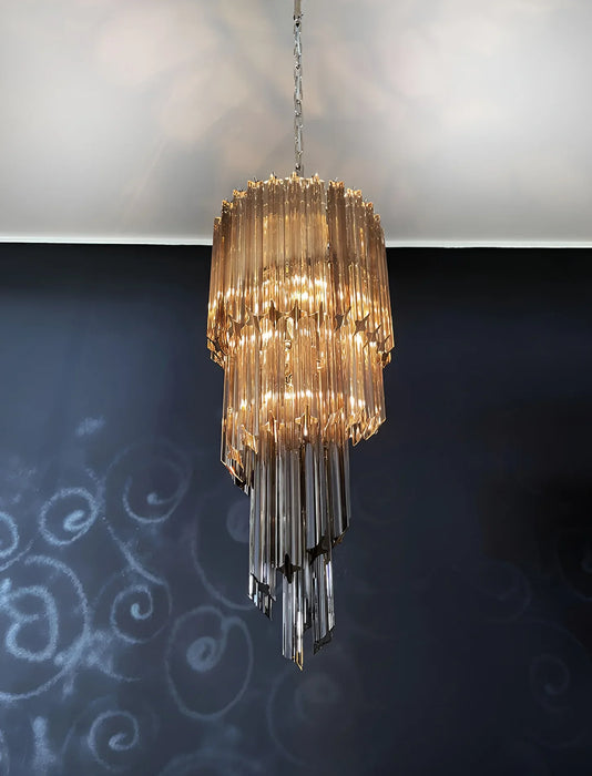Murano Spiral Prisms Smoked Chandelier-DWHOME