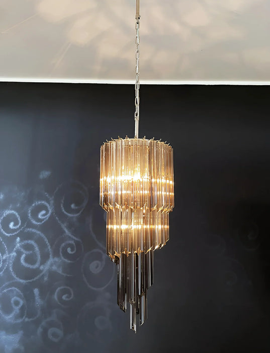 Murano Spiral Prisms Smoked Chandelier-DWHOME
