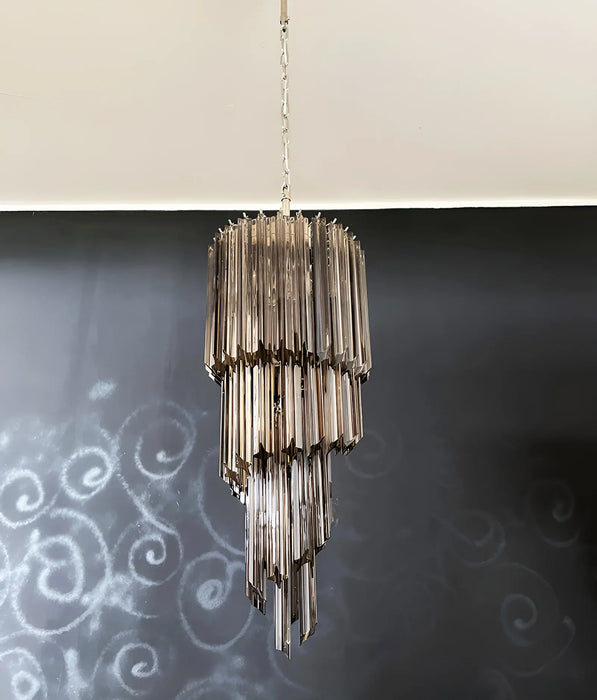 Murano Spiral Prisms Smoked Chandelier-DWHOME
