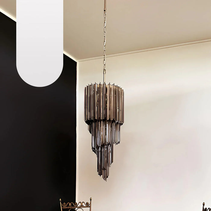 Murano Spiral Prisms Smoked Chandelier-DWHOME