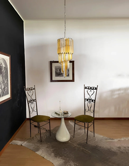 Murano Spiral Prisms Transparent Amber Chandelier-DWHOME