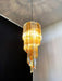Murano Spiral Prisms Transparent Amber Chandelier-DWHOME