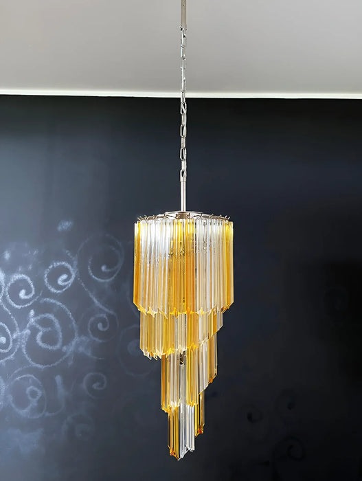 Murano Spiral Prisms Transparent Amber Chandelier-DWHOME