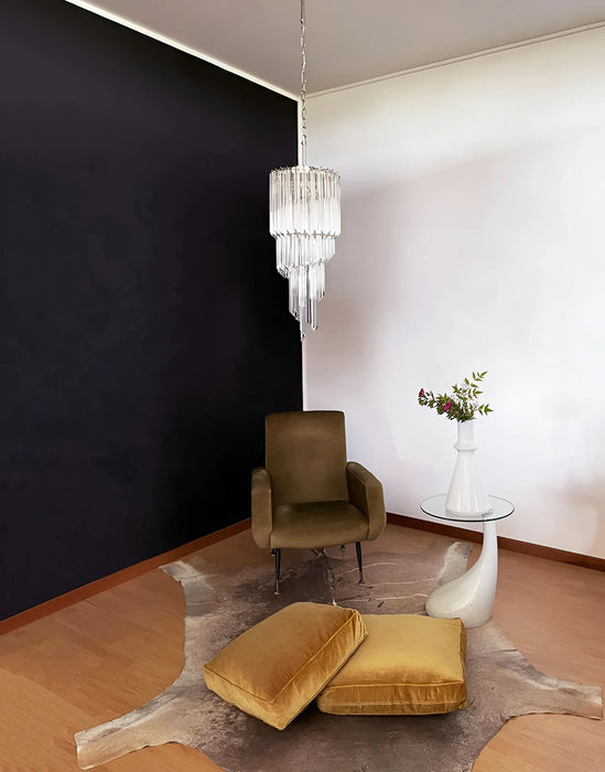 Murano Spiral Prisms Transparent Chandelier-DWHOME