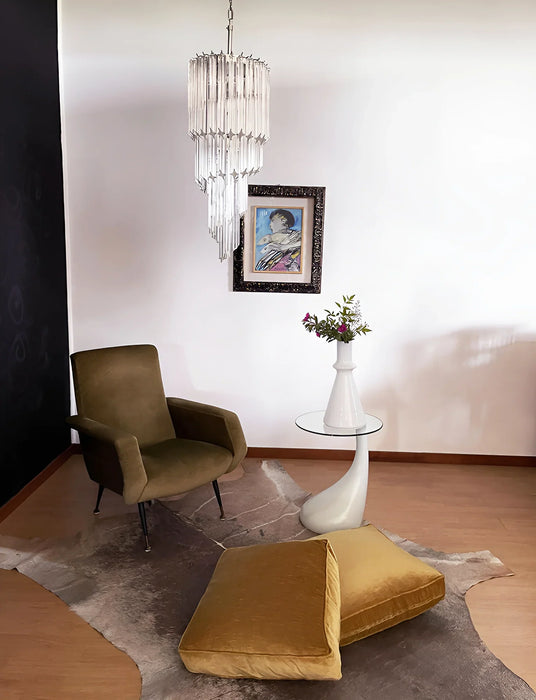 Murano Spiral Prisms Transparent Chandelier-DWHOME
