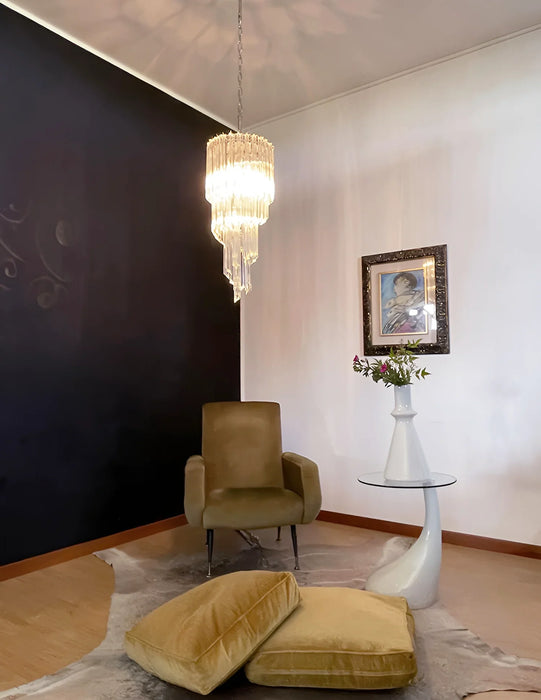 Murano Spiral Prisms Transparent Chandelier-DWHOME