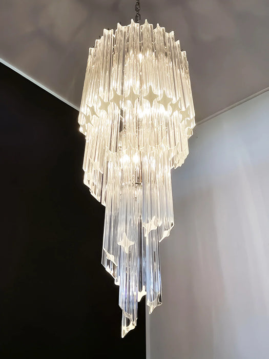 Murano Spiral Prisms Transparent Chandelier-DWHOME
