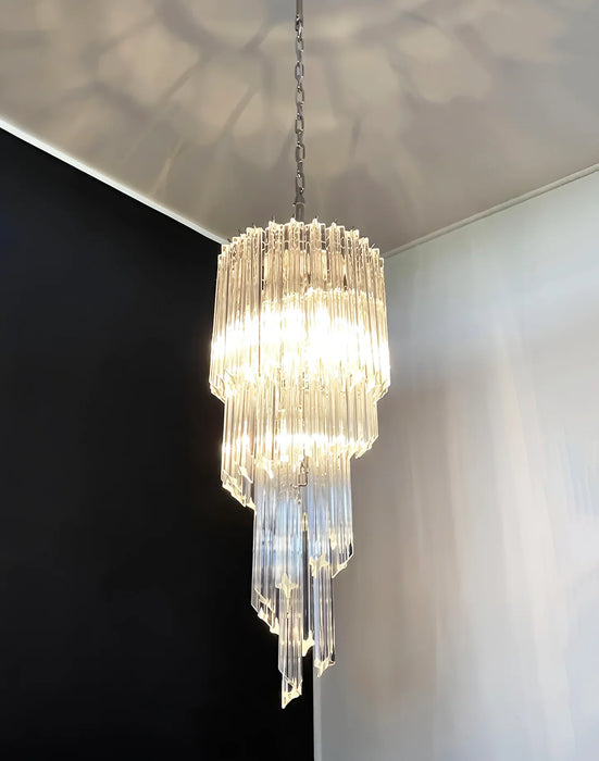 Murano Spiral Prisms Transparent Chandelier-DWHOME