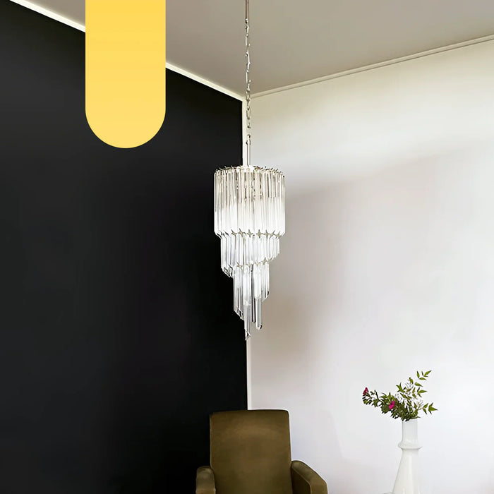 Murano Spiral Prisms Transparent Chandelier-DWHOME