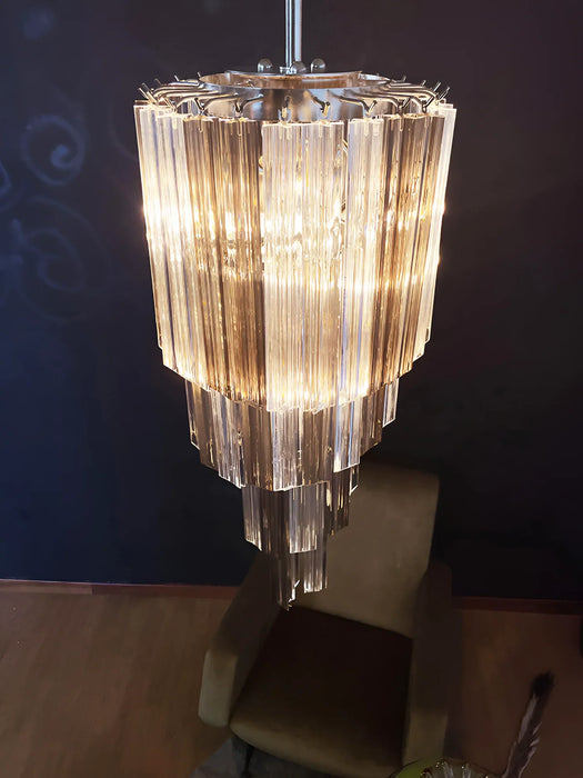 Murano Spiral Prisms Transparent Smoked Chandelier-DWHOME