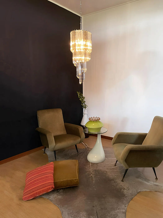 Murano Spiral Prisms Transparent Smoked Chandelier-DWHOME