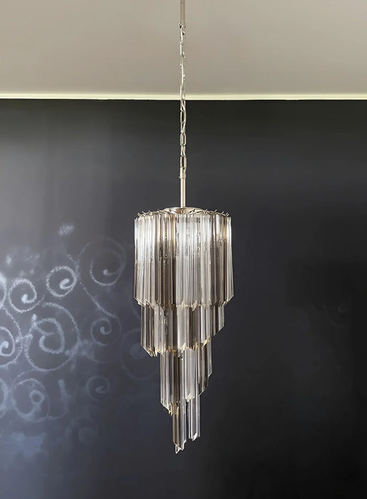 Murano Spiral Prisms Transparent Smoked Chandelier-DWHOME