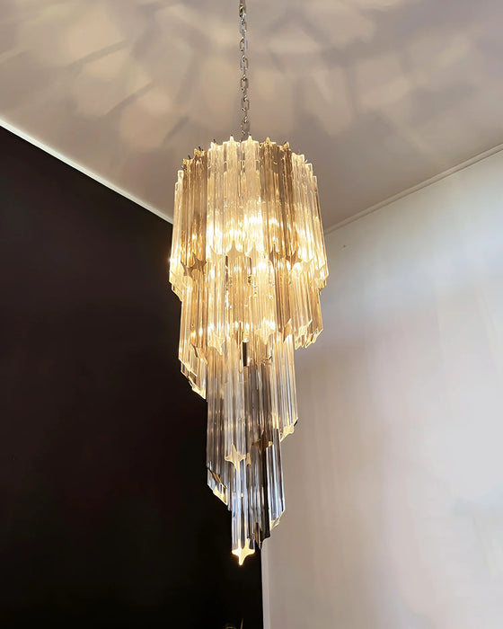 Murano Spiral Prisms Transparent Smoked Chandelier-DWHOME