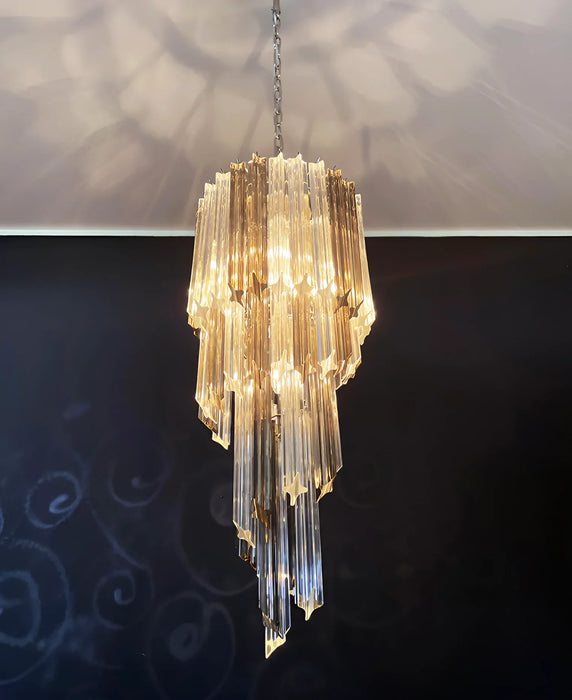 Murano Spiral Prisms Transparent Smoked Chandelier-DWHOME