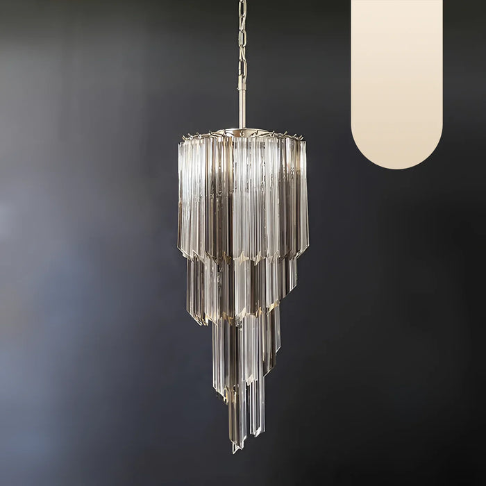 Murano Spiral Prisms Transparent Smoked Chandelier-DWHOME