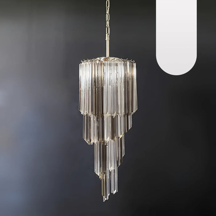 Murano Spiral Prisms Transparent Smoked Chandelier-DWHOME