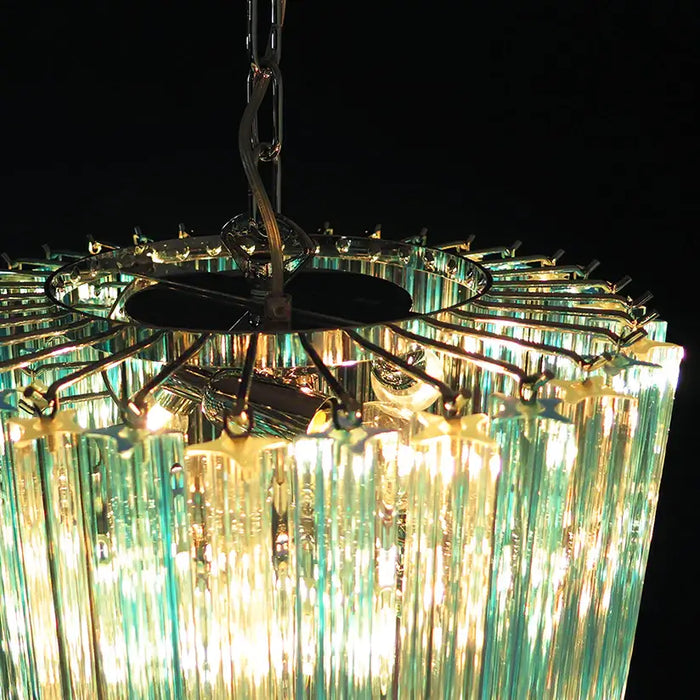 Murano Spiral Transparent Blue Prism Glass Chandelier-DWHOME