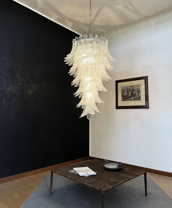 Murano Transparent Felch Spiral Chandelier-DWHOME