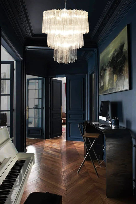 Murano Transparent Glass Tube Chandelier-DWHOME