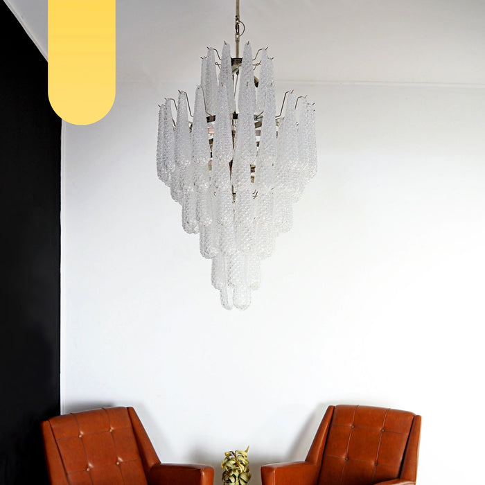 Murano Transparent Petals Glass Chandelier-DWHOME