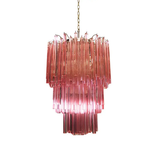 Murano Triedri Prisms Pink Chandelier-DWHOME