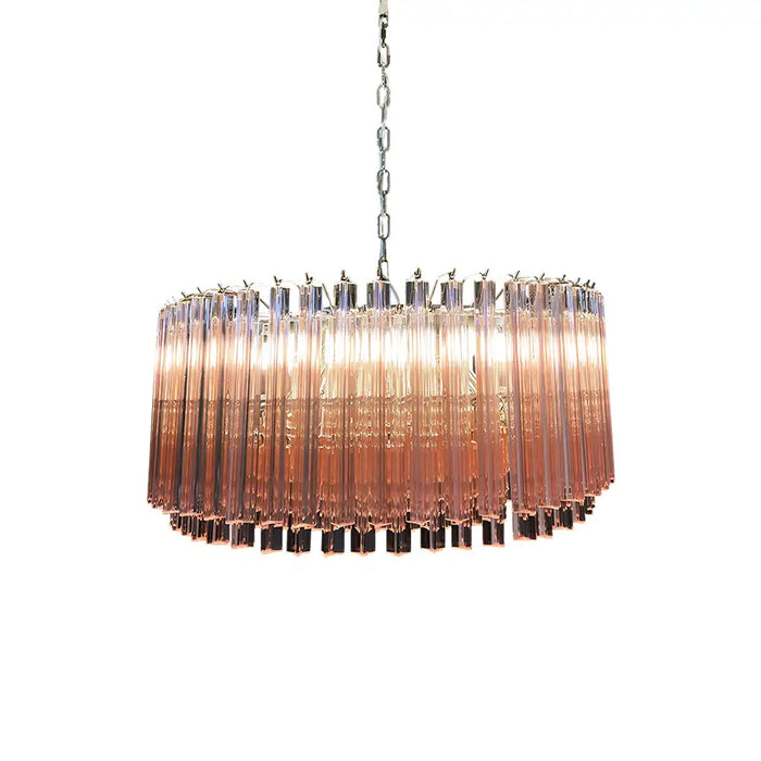 Murano Triedri Round Prisms Pink Chandelier-DWHOME