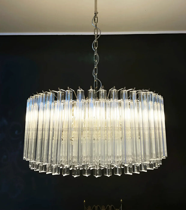 Murano Round Prisms Transparent Chandelier-DWHOME