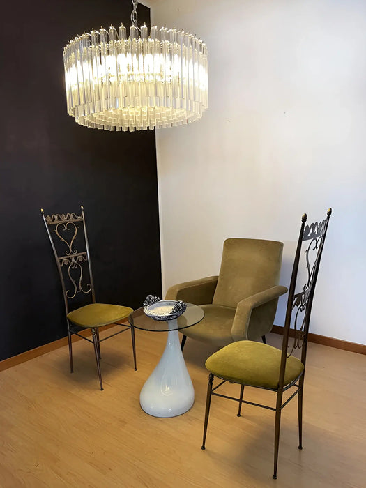 Murano Round Prisms Transparent Chandelier-DWHOME