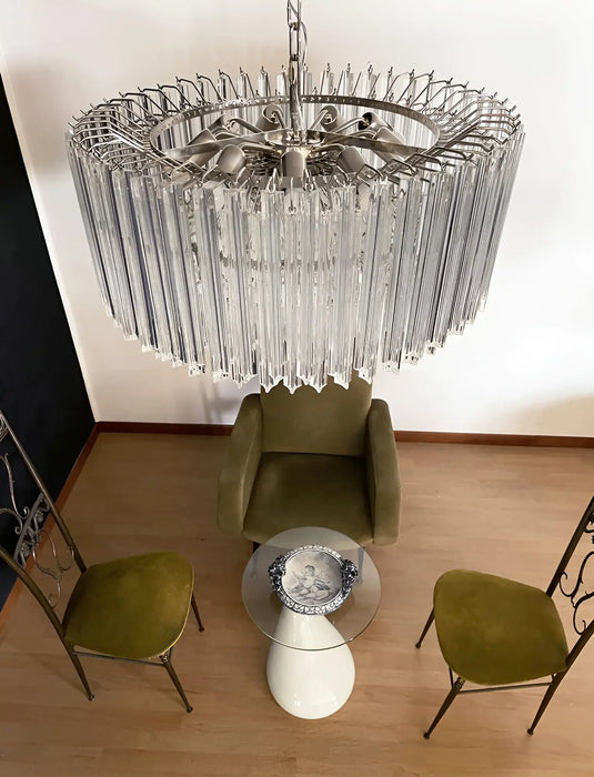 Murano Round Prisms Transparent Chandelier-DWHOME
