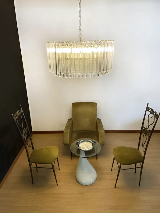 Murano Round Prisms Transparent Chandelier-DWHOME
